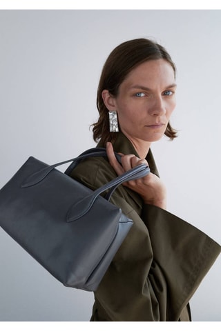 Sac porté épaule cuir matelassé - Gris