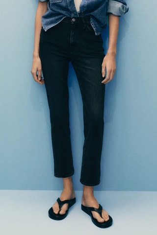 Jean Claudia slim crop - Noir