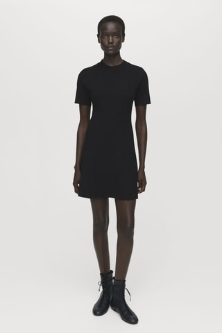 Robe maille fine évasée - Noir