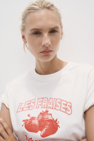 T-shirt en coton imprimé - Rouge