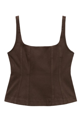 Haut croisé en lin lyocell - Marron