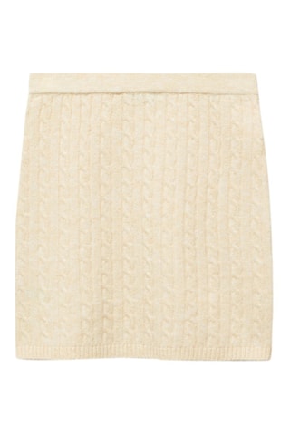Minijupe maille torsadée - Jaune