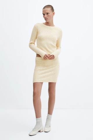 Minijupe maille torsadée - Jaune