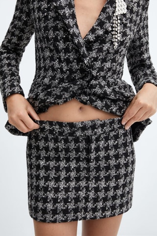 Minijupe tailleur tweed - Gris