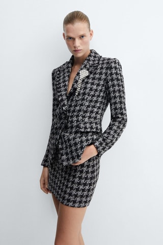Minijupe tailleur tweed - Gris