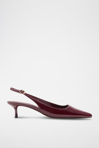 Chaussures vernies talon kitten heel - Bordeaux