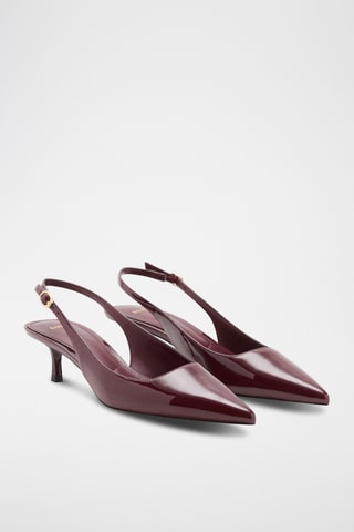 Chaussures vernies talon kitten heel - Bordeaux