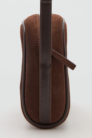 Sac bandoulière cuir suédé - Marron