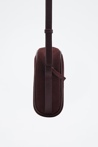 Sac bandoulière cuir suédé - Bordeaux