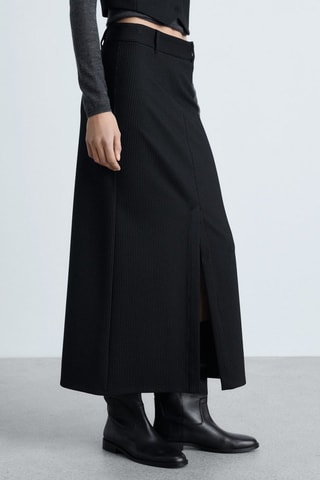 Jupe tailleur rayures tennis - Noir