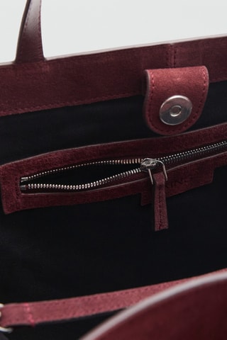Sac cabas cuir suédé - Bordeaux