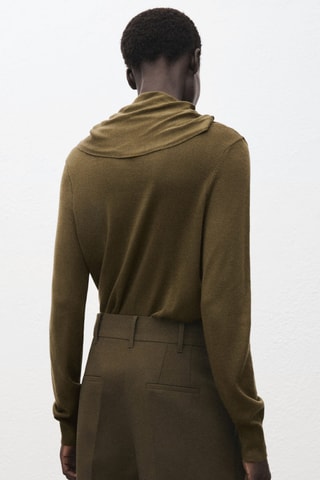 Pull col montant et nœud - Vert