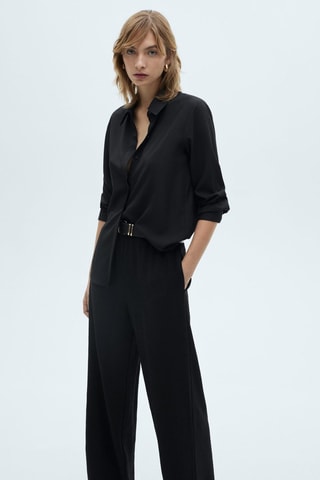 Pantalon droit maille - Noir