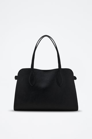 Sac moyen similicuir effet grainé - Noir