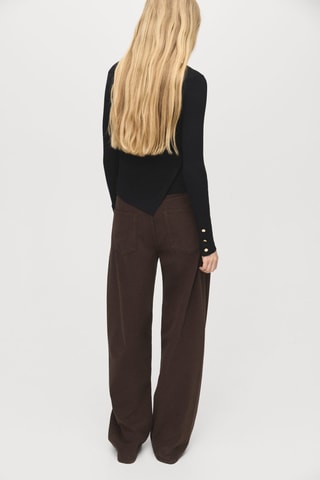 Pull asymétrique avec boutons - Noir
