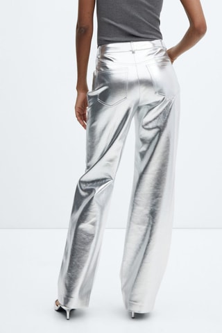 Pantalon métallisé similicuir - Argenté