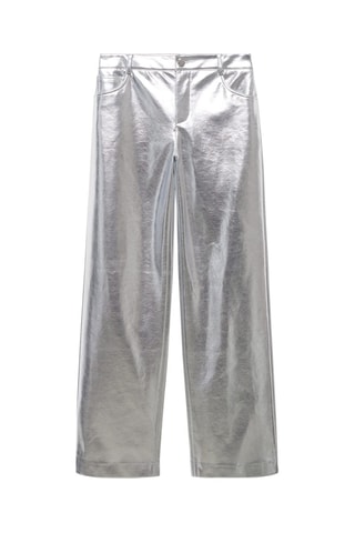Pantalon métallisé similicuir - Argenté