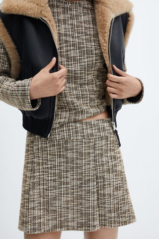 Jupe tweed chinée - Beige