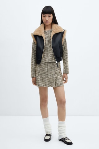 Jupe tweed chinée - Beige