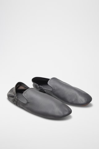 Chaussures en cuir à fronces - Gris