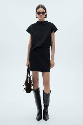 T-shirt cuir synthétique - Noir