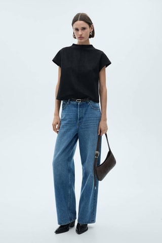 T-shirt cuir synthétique - Noir