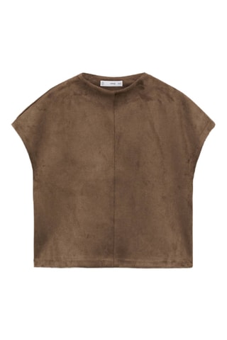 T-shirt cuir synthétique - Marron clair