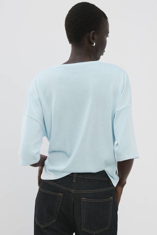 Pull-over maille à nœud - Ciel