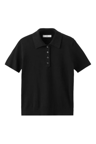 Pull-over col polo - Noir