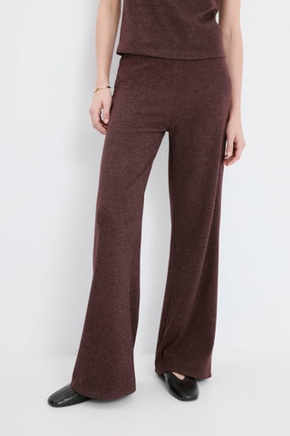 Pantalon maille taille élastique - Bordeaux