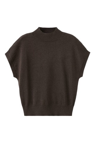 Pull-over Lurex manches courtes - Marron