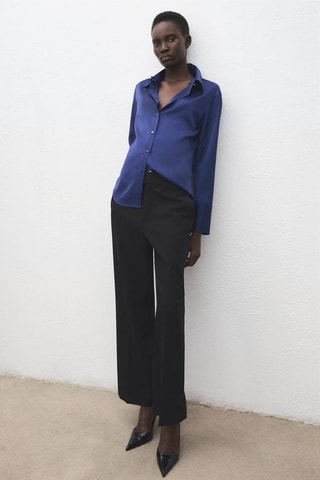 Chemise fluide satinée - Bleu