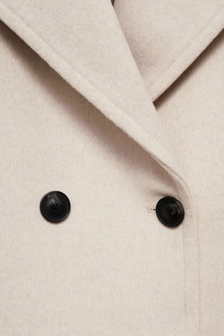 Veste laine mélangée revers maxi - Gris clair