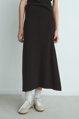 Jupe évasée maille - Noir