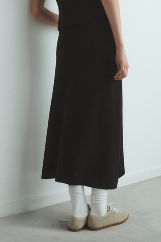 Jupe évasée maille - Noir