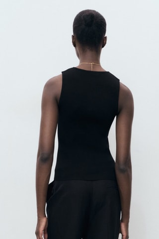 Top maille fine - Noir