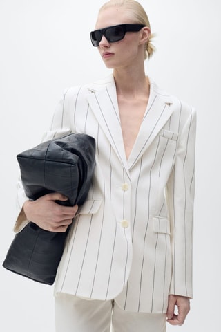 Blazer costume rayures - Blanc
