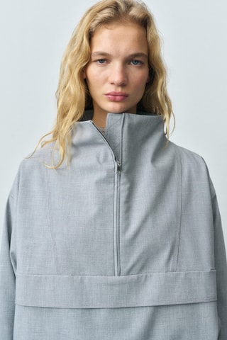 Parka oversize zippée - Gris