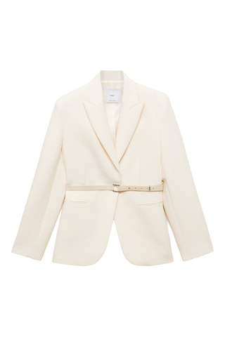Blazer structure ceinture - Écru