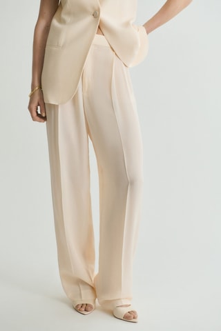 Pantalon costume droit fluide - Beige