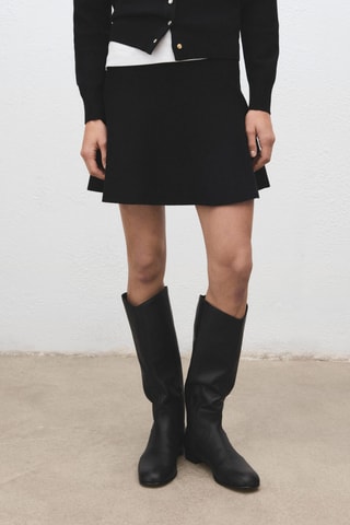 Jupe évasée maille - Noir