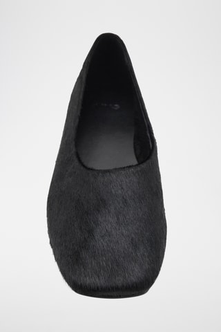 Chaussures cuir et fausse fourrure - Noir