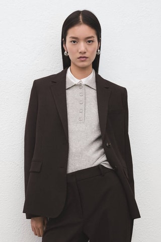 Pantalon de tailleur droit - Marron