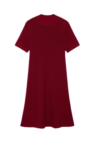 Robe maille col montant - Bordeaux