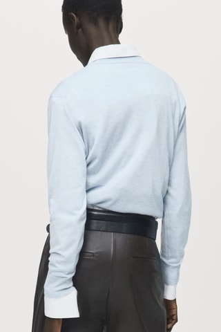 Pull-over maille fine col rond - Ciel