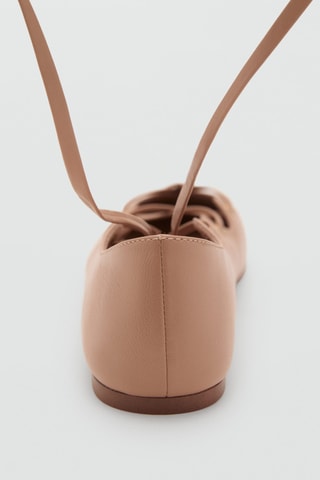 Ballerines cuir lanières croisées - Nude