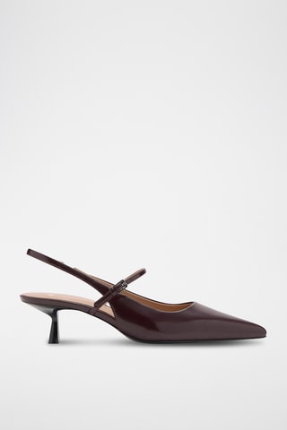 Chaussures vernies talon kitten heel - Marron