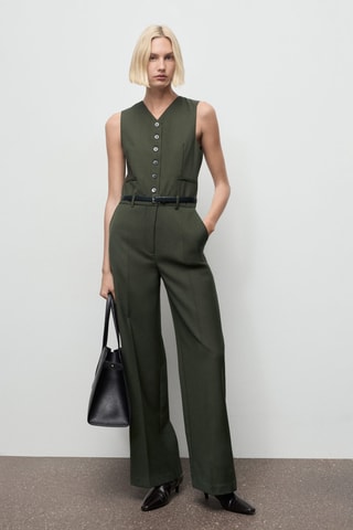 Combinaison style tailleur avec ceinture - Kaki
