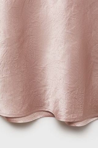 Jupe satinée effet froissé - Rose clair