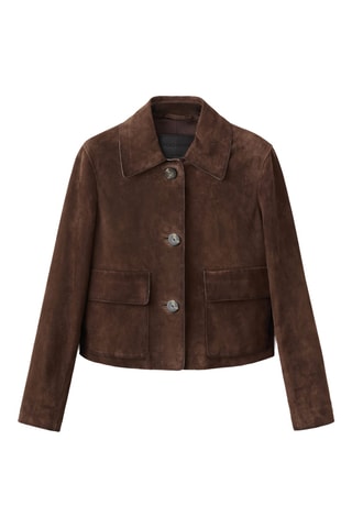 Veste courte 100 % daim - Marron